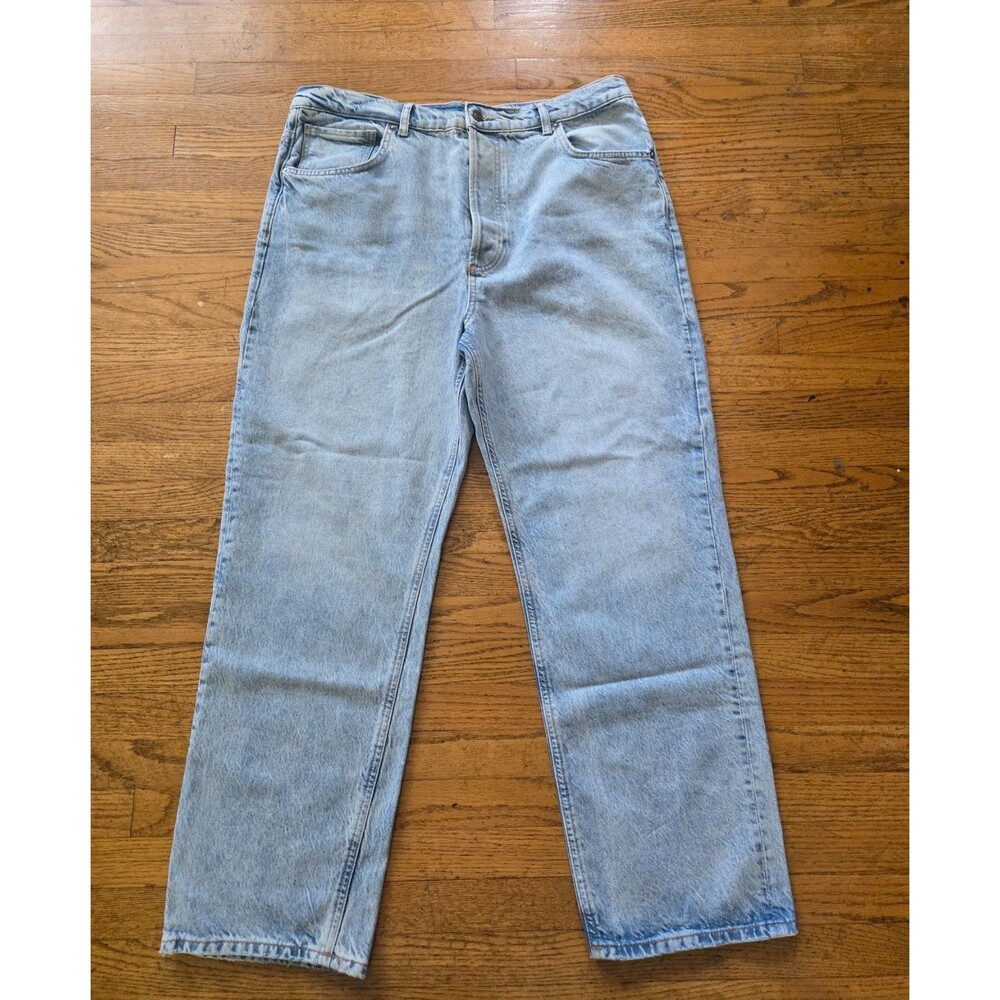 Free People We the Free Zane Midrise Straight Leg Lightwash Jeans Size 33